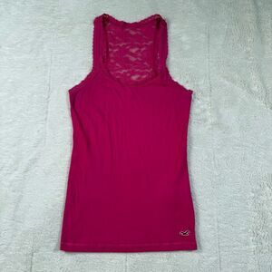 Vintage Y2K Hollister Pink Women’s Lace Cami Tank Top Shirt